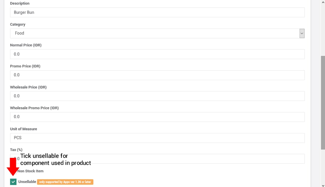 iREAP POS PRO - Buat Produk / Barang untuk componen